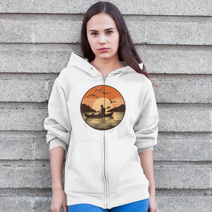 Kayak Kayaker Canoes-Boating Paddle-Life Canadier-Canoe Raglan Baseball Tee Zip Up Hoodie