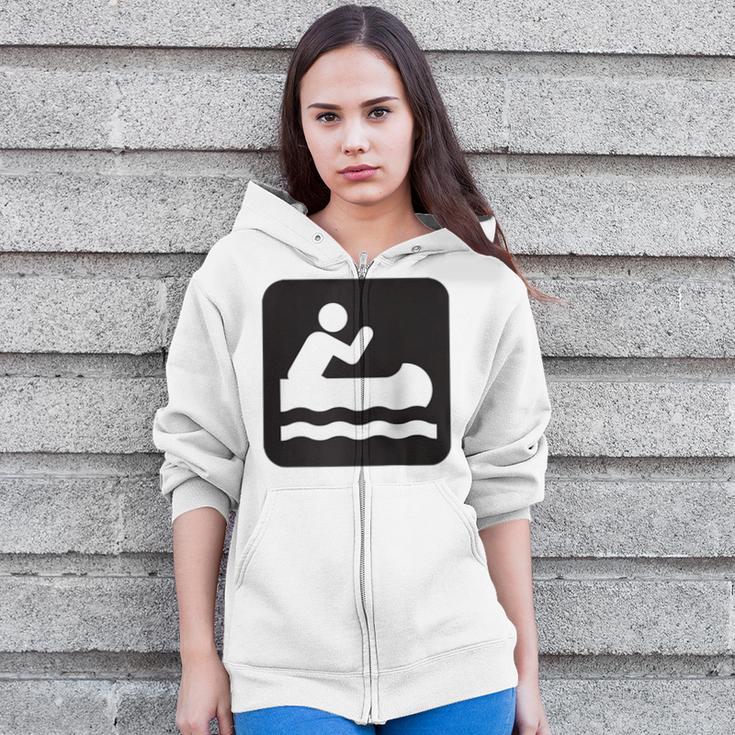 Outdoors Water Sports Canoe Canoeist Raglan Baseball Tee Zip Up Hoodie