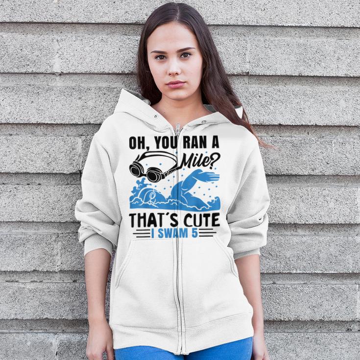 Swimmer Swimming Zip Up Hoodie
