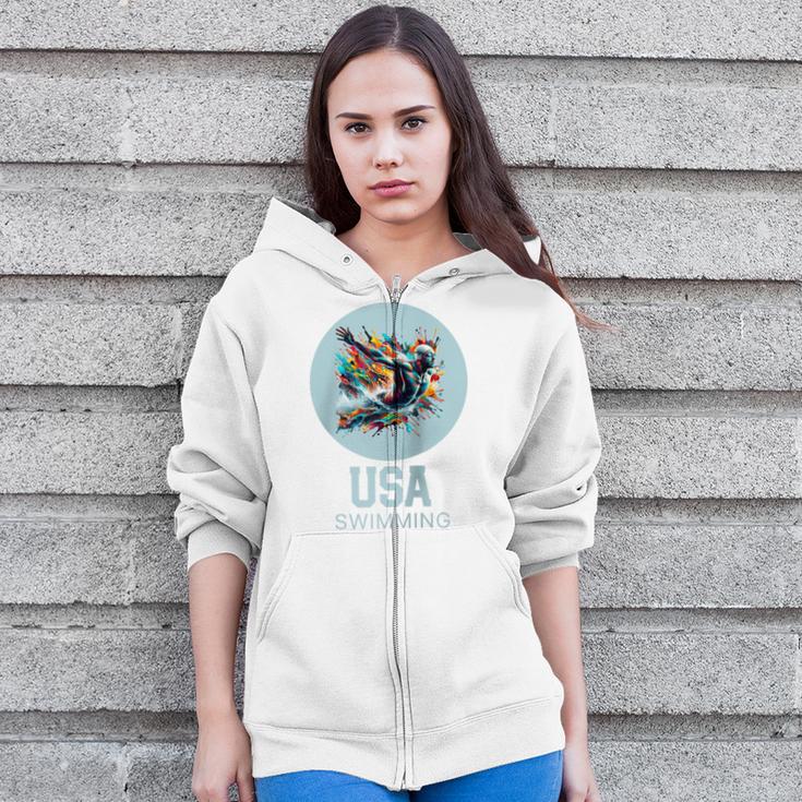 SWIMMING SPORT COMPETITIVE SWIM Raglan Baseball Tee Zip Up Hoodie SWIMMING SPORT COMPETITIVE SWIM Raglan Baseball Tee Zip Up Hoodie