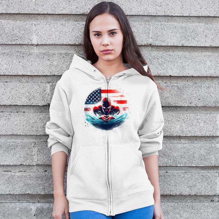 Swimming United States American Swimming Apparel Swimming Zip Up Hoodie Swimming United States American Swimming Apparel Swimming Zip Up Hoodie