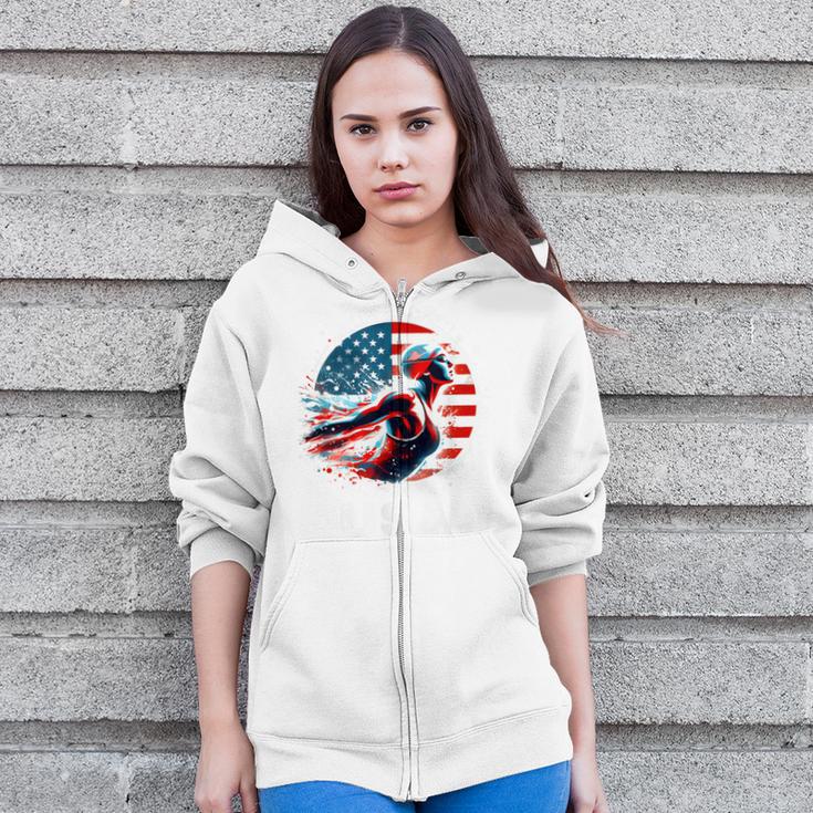 Swimming United States Apparel American Flag Swimming Zip Up Hoodie Swimming United States Apparel American Flag Swimming Zip Up Hoodie