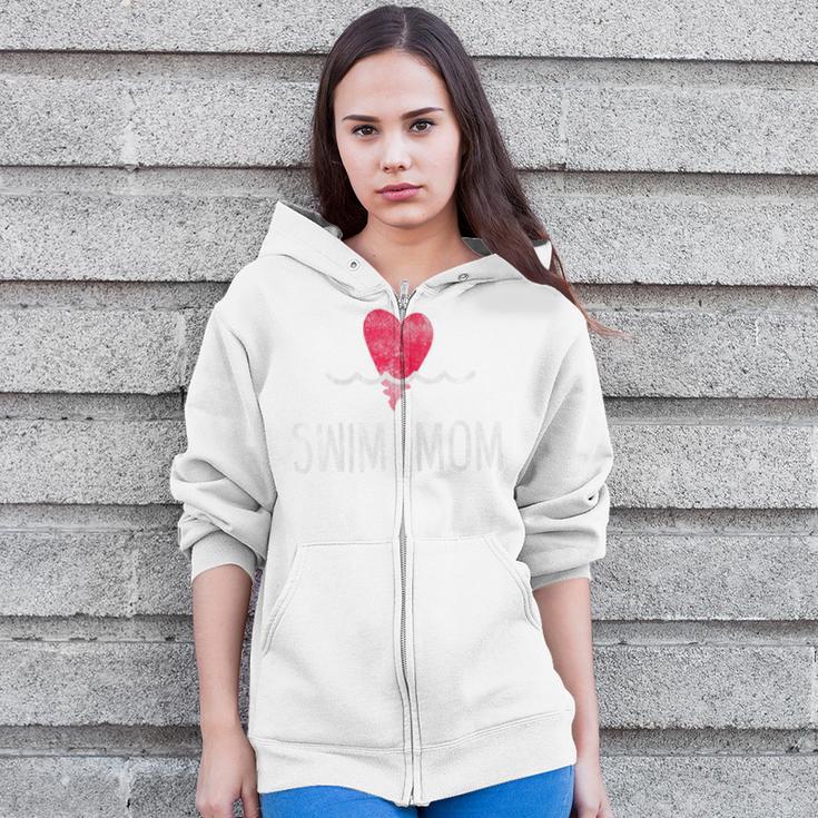 Vintage Swim Mom Shirt Swimming Family Swimmer Zip Up Hoodie