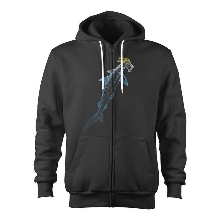 Beautiful Colors Swimming Hammerhead Shark Lovers Zip Up Hoodie