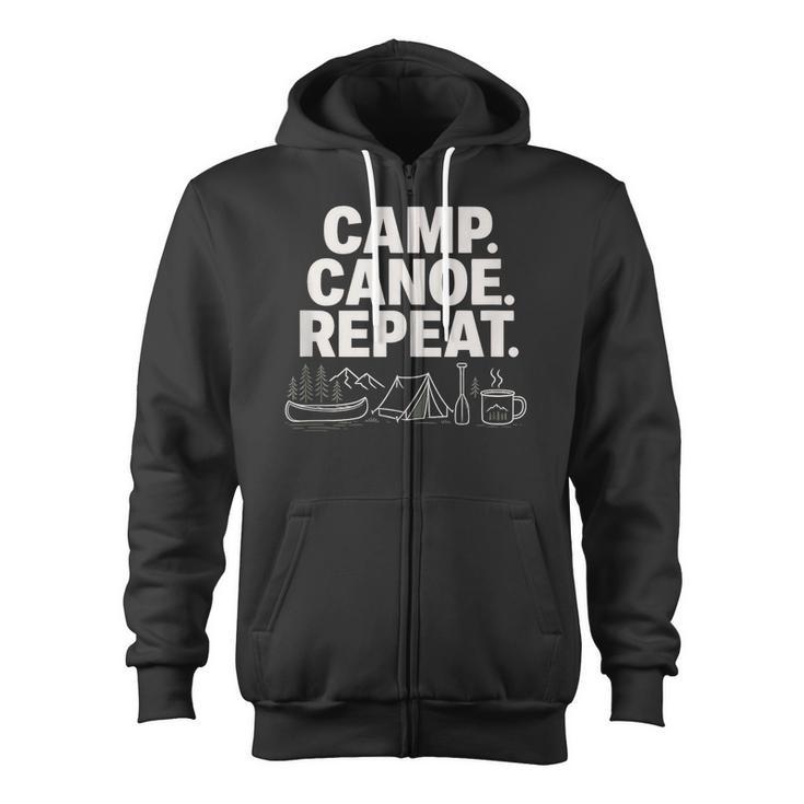 Camp Canoe Repeat Outdoor Adventure Zip Up Hoodie