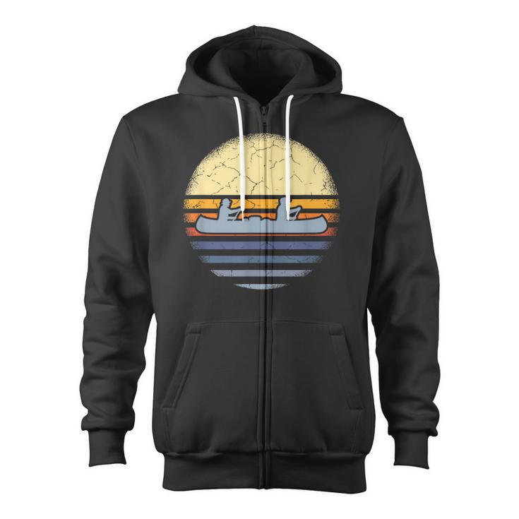 Canoe Canoeing Vintage Sunset Zip Up Hoodie, trending gift