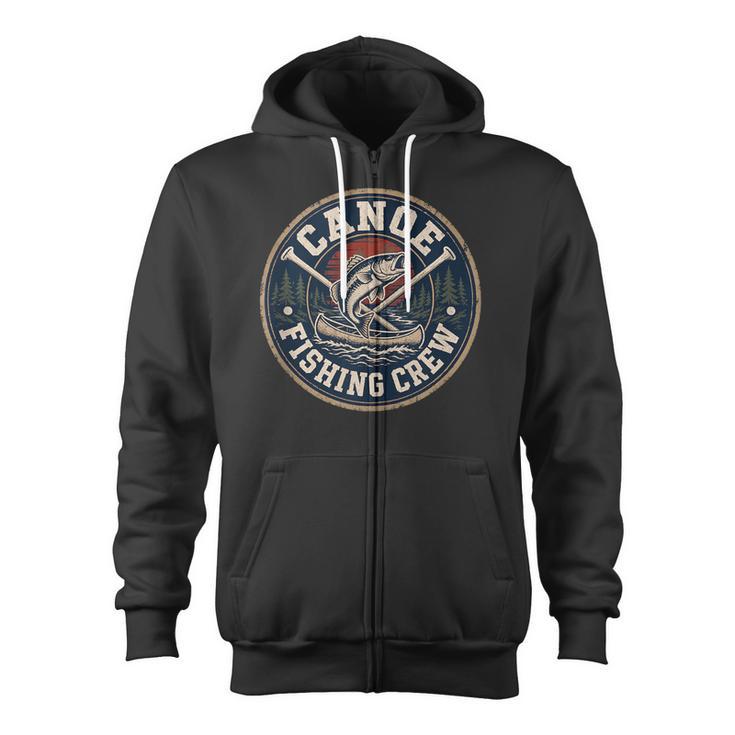 Canoe Fishing Crew Vintage Bass Paddles Zip Up Hoodie