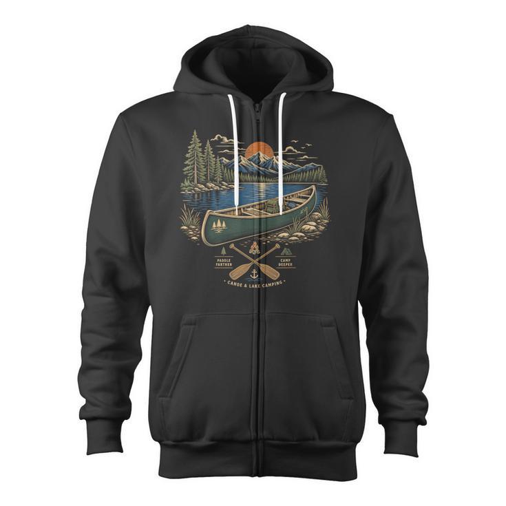 Canoe And Lake Camping Paddle Camp Zip Up Hoodie
