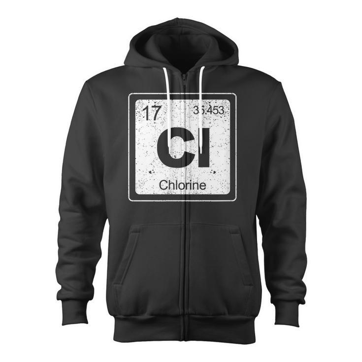 Chlorine Periodic Table Symbol Chemistry Swimming Dive Zip Up Hoodie