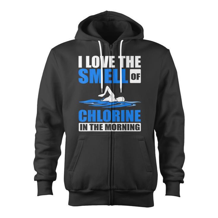 Cool Swimming Art Men Women Swimmer Swim Lover Pool Chlorine Zip Up Hoodie
