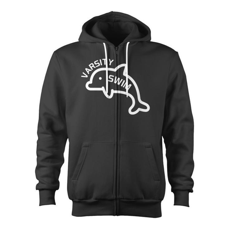 Dolphin Dolfin Varsity Swim Swim Team Swim Club Swimming Zip Up Hoodie