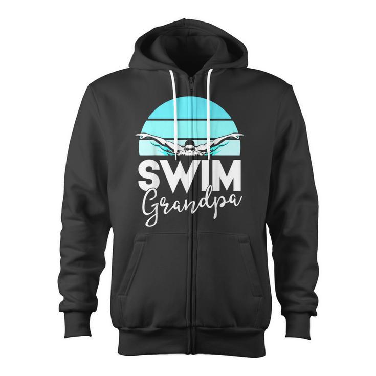 Grandpa Papa Swimming Meet Swimmer Swim Team Shirt Zip Up Hoodie