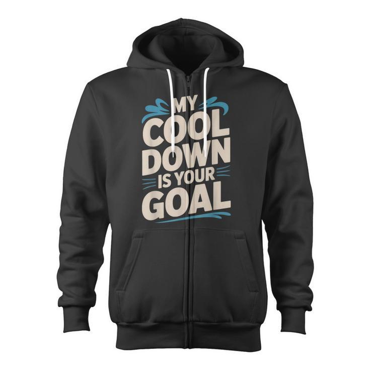 Masters Swimmer Cool Down Workout Humor Bold Swimming Zip Up Hoodie