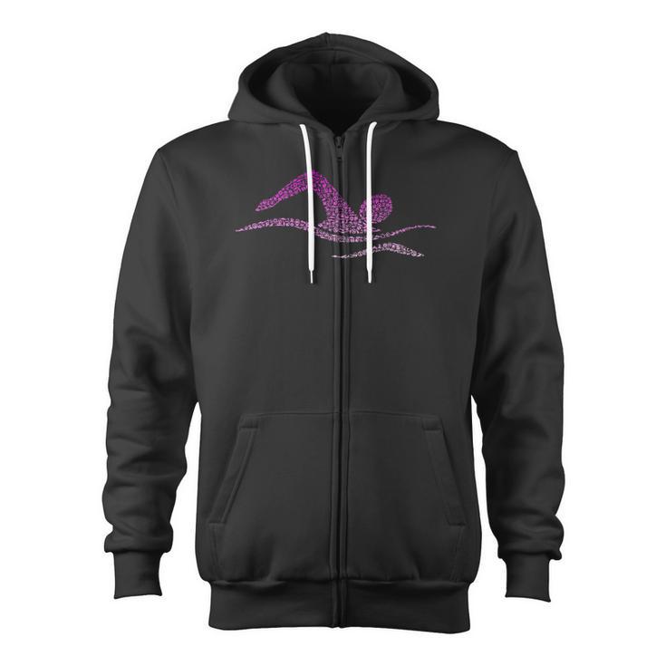 Silhouette Icon Swimmer Stuff Girls Swimming Zip Up Hoodie
