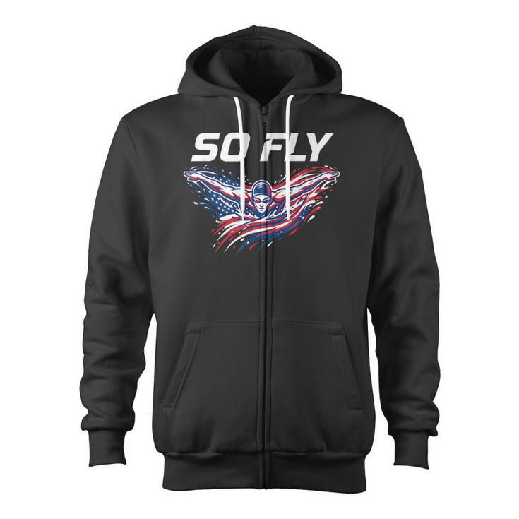 Swim Art For Men Women Kids Swimmer Swim Team Swimming Zip Up Hoodie