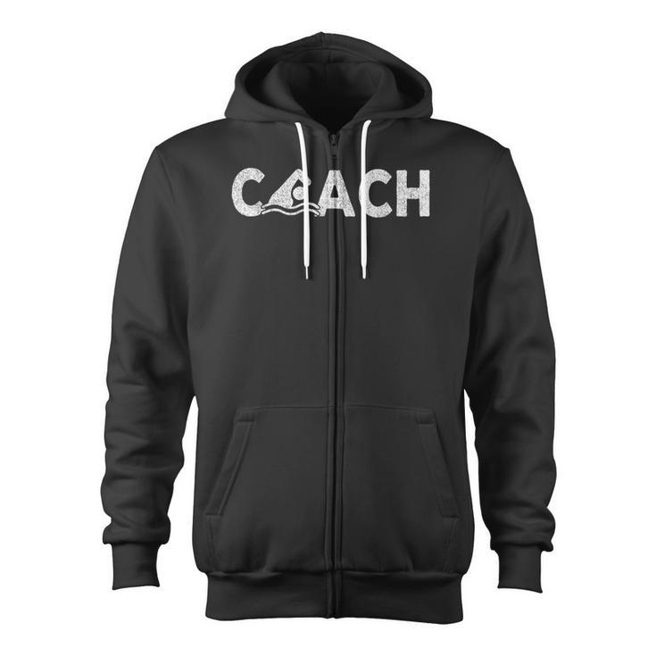 Swim Coach Swimming Coach Swim Teacher Swimmer Retro Zip Up Hoodie