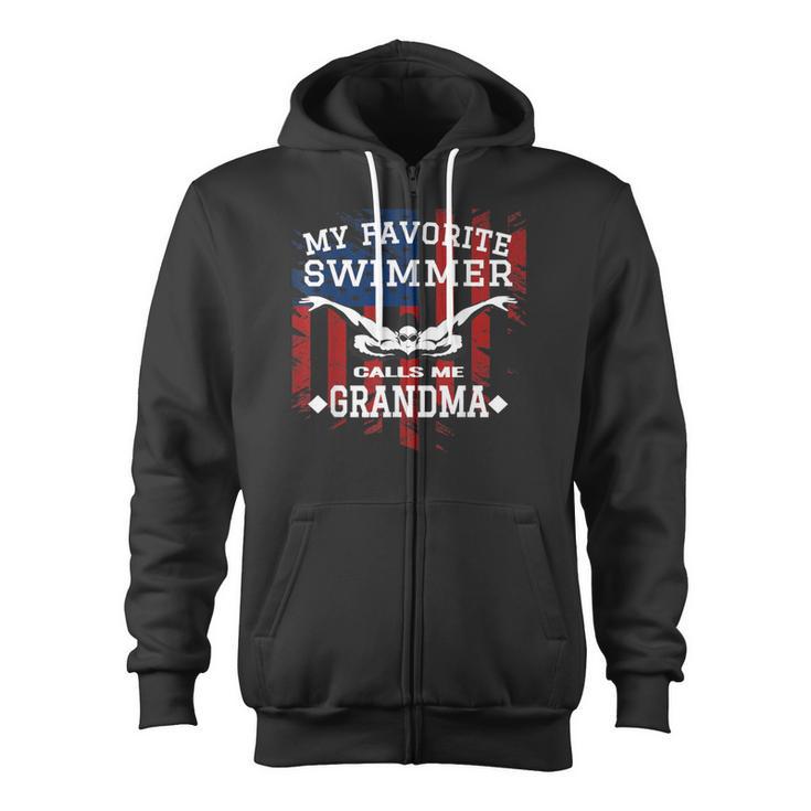 Swim Grandma Tshirt US American Flag Swimming Tee Zip Up Hoodie