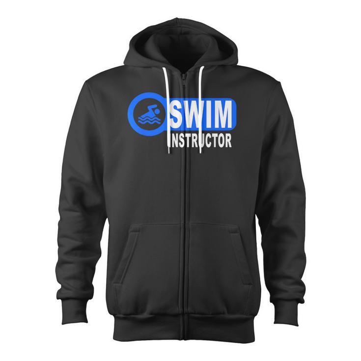 Swim Instructor Swimming Teacher Swimmer In Pool Graphic Art Zip Up Hoodie