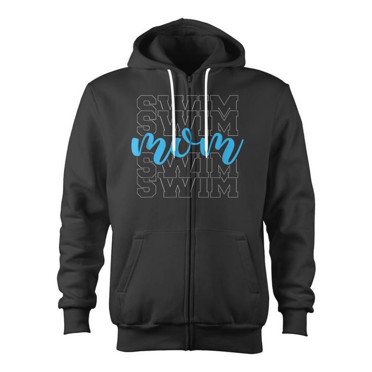 Swim Mom For Mothers Swimming Zip Up Hoodie