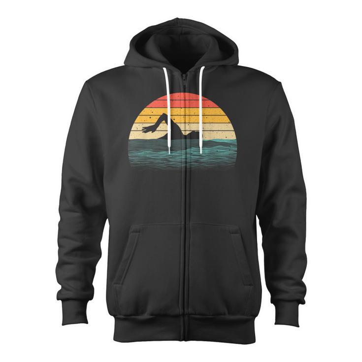 Swimming Art For Men Women Swim Coach Rescue Swimmer Zip Up Hoodie