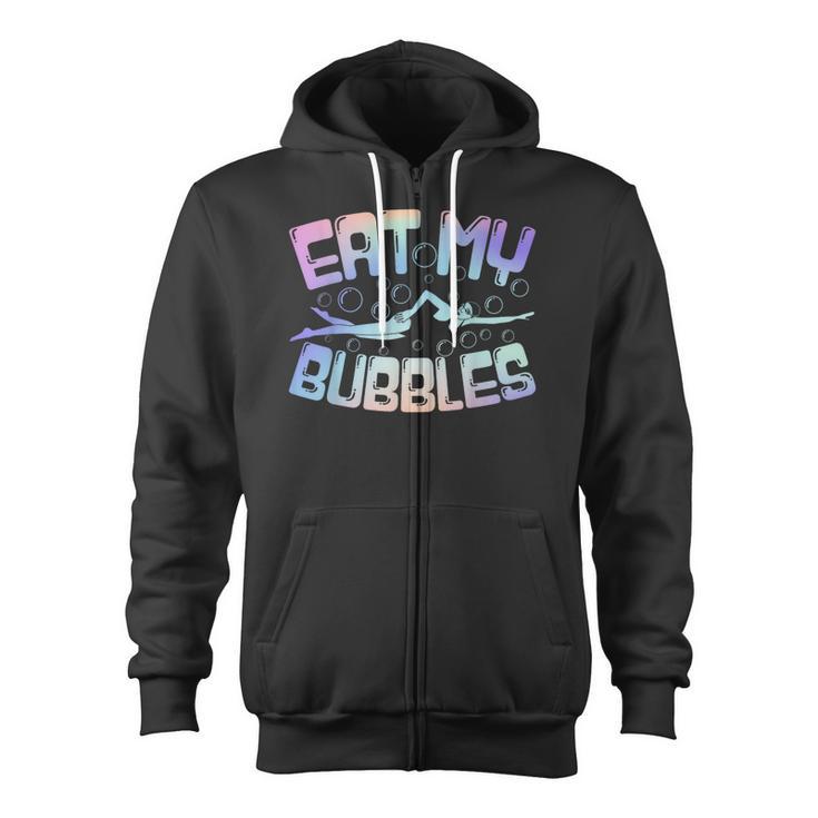 Swimming Eat My Bubbles Swim Watercolour Zip Up Hoodie