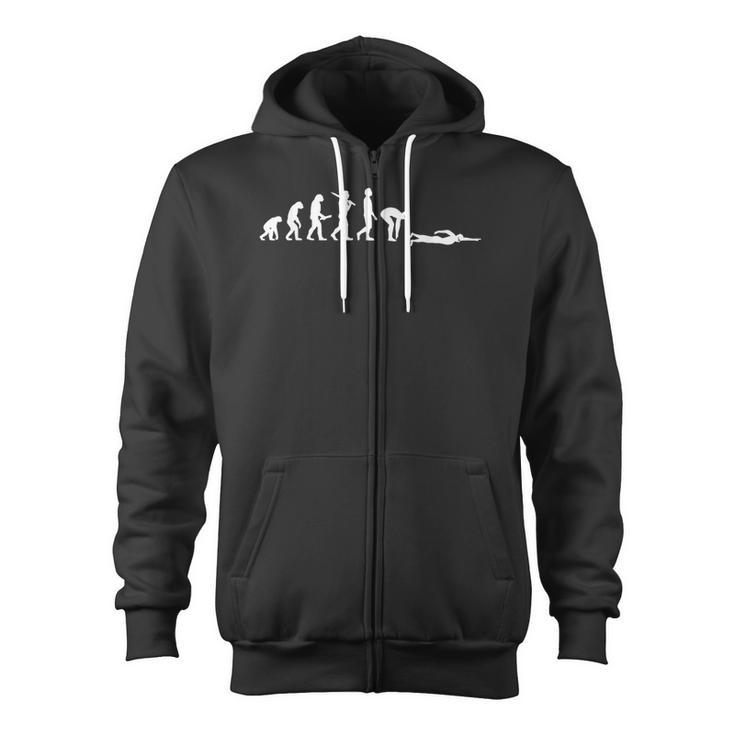 Swimming Evolution For Swimmers Zip Up Hoodie