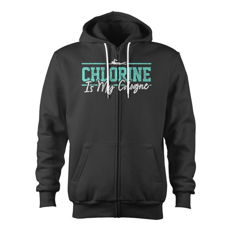 Swimming Humor Swimmer Chlorine Joke Swim Zip Up Hoodie