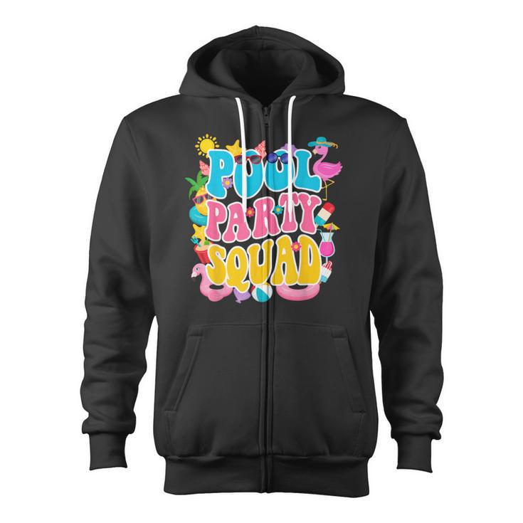 Swimming Pool Party Squad Beach Pool Party Matching Beach Zip Up Hoodie