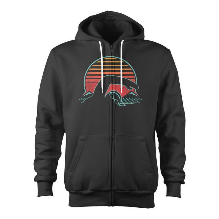 Swimming Retro Vintage 80s Style Swimmer Zip Up Hoodie