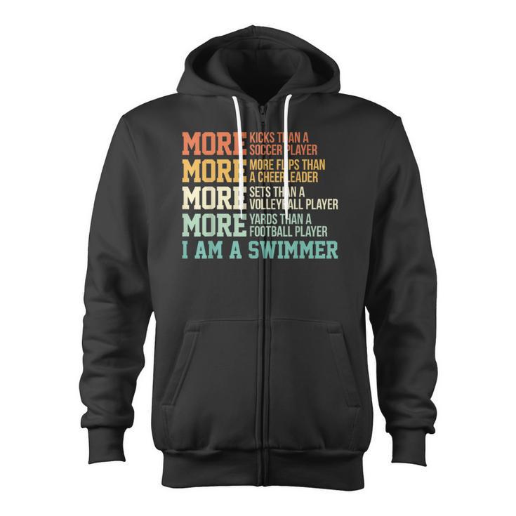 Swimming Saying Swim Swimmer Zip Up Hoodie