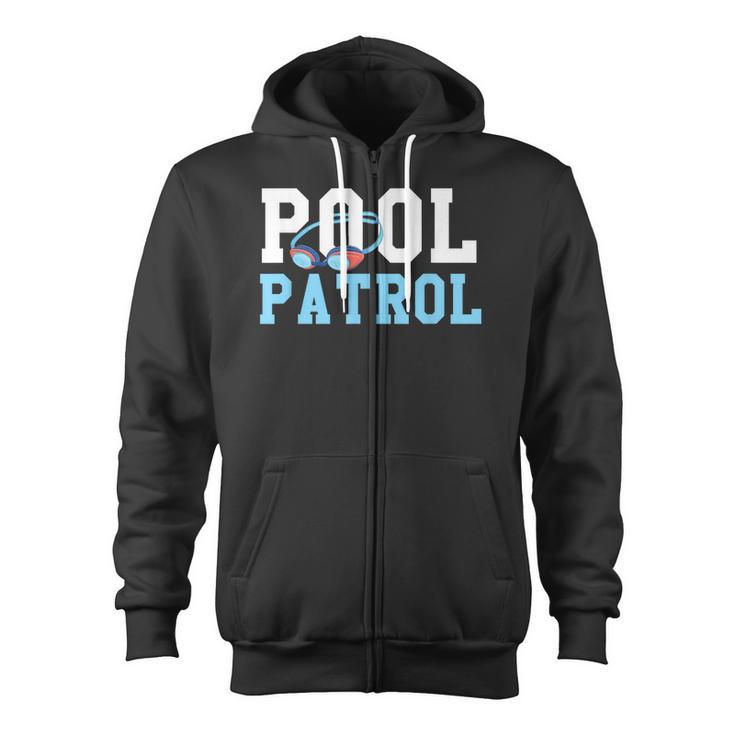 Swimming Swimmer Swim Pool Patrol Coach Dad Zip Up Hoodie