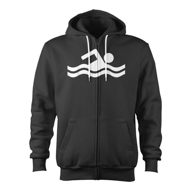 Swimming Symbol Zip Up Hoodie