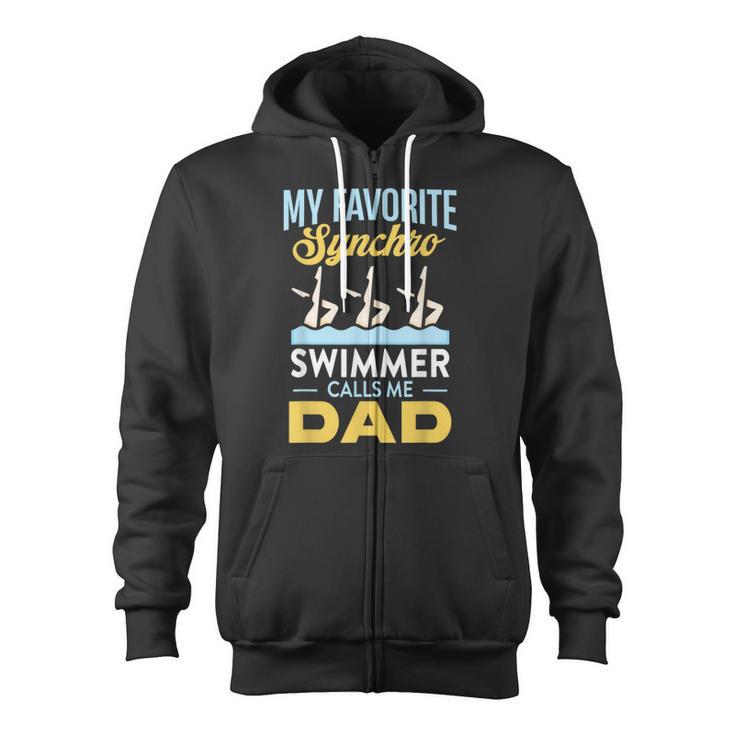 Synchronized Swimming Dad Favorite Synchro Swimmer Artistic Zip Up Hoodie