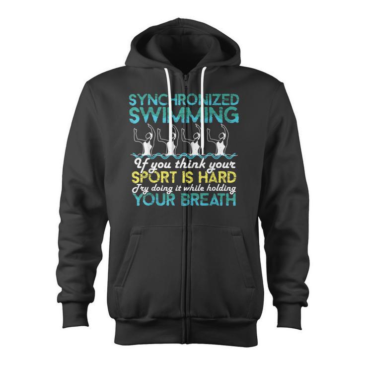 Synchronized Swimming Shirt Synchro Swimmer Artistic Zip Up Hoodie