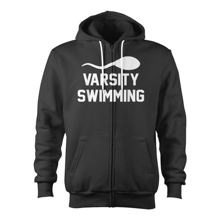 Varsity Swimming For Men Women Zip Up Hoodie