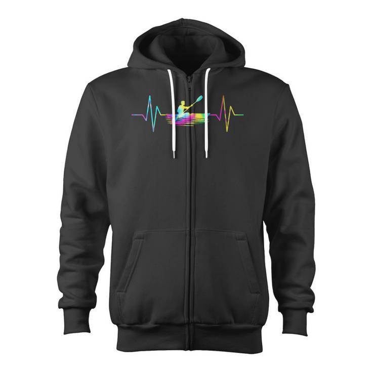 Women's Kayaking Heartbeat Tie Dye Canoe Boating Kayaks Zip Up Hoodie