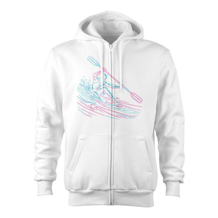 Canoe Canoeing Kayak Paddling Canoeist Raglan Baseball Tee Zip Up Hoodie