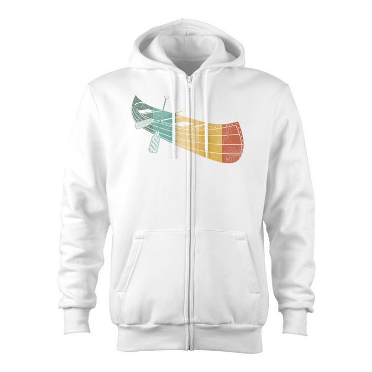 Canoe Canoeing Retro Vintage Zip Up Hoodie