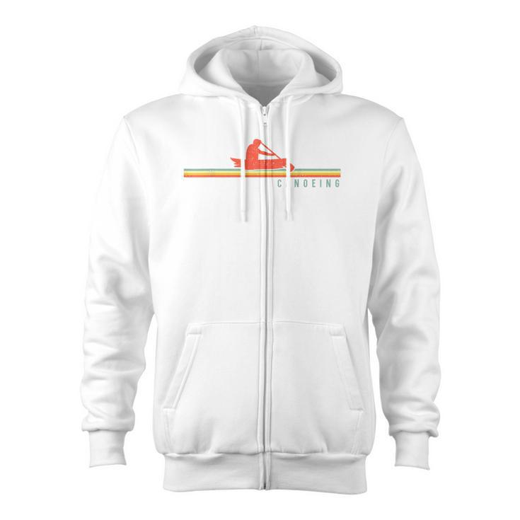 Canoe Canoeing Retro Vintage Canoeing Zip Up Hoodie