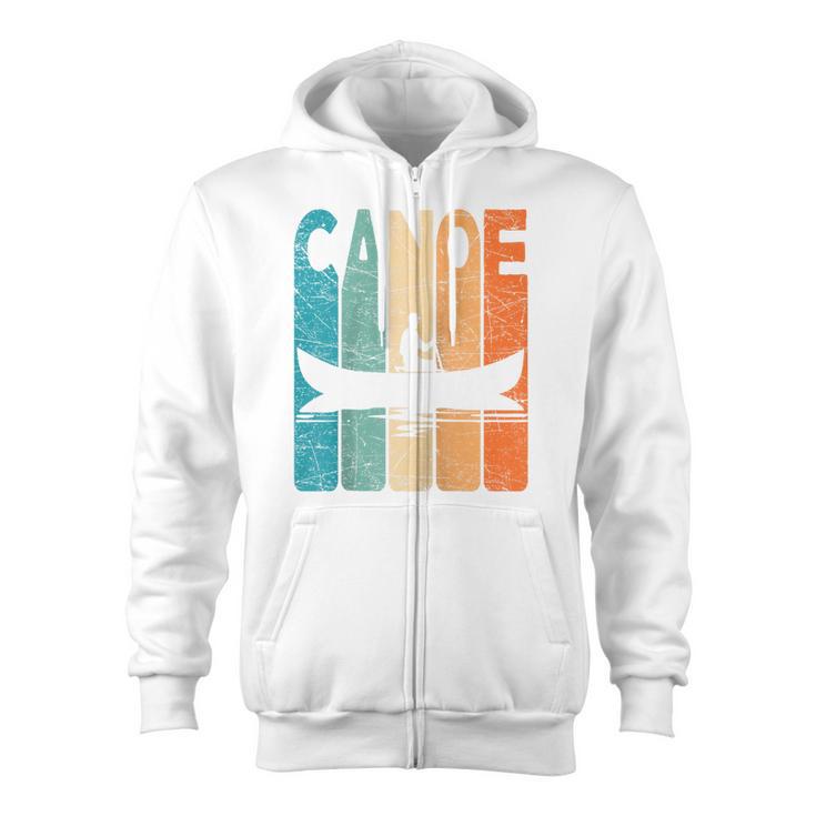 Canoe Vintage Canoeing Retro Canoe Paddling Raglan Baseball Tee Zip Up Hoodie