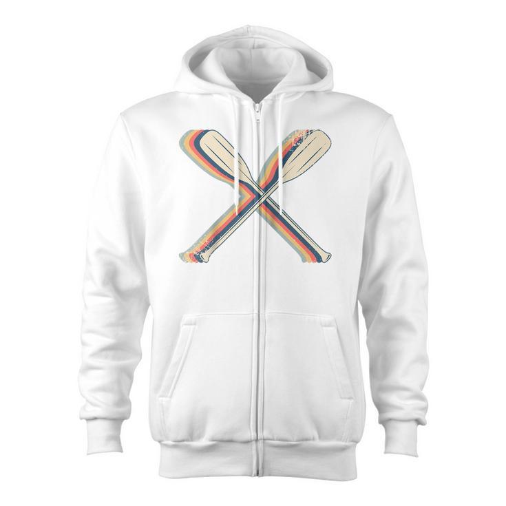 Canoeing Canoe Paddle Paddling Retro Line Art Raglan Baseball Tee Zip Up Hoodie