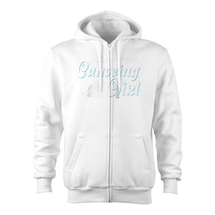 Canoeing Girl Raglan Baseball Tee Zip Up Hoodie