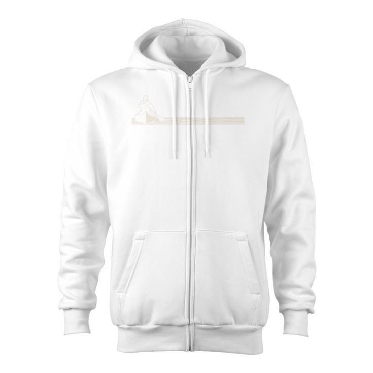 Canoeing Minimal River Lake Canoe Sweatshirt Zip Up Hoodie