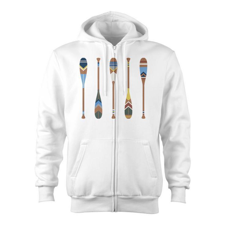 Colorful Painted Oars Paddle Nautical Canoe T Shirt Zip Up Hoodie