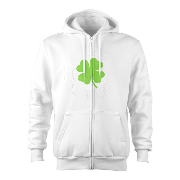 Irish I Was Swimming Shamrock St Patrick's Day Swimmer Zip Up Hoodie