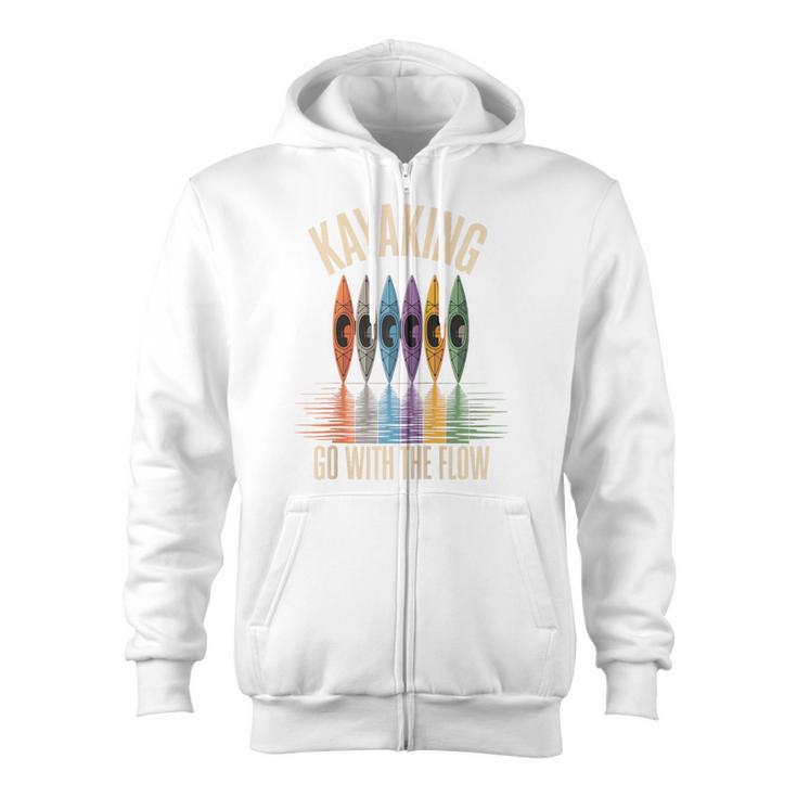 Kayak And Canoe Lake Fun Raglan Baseball Tee Zip Up Hoodie
