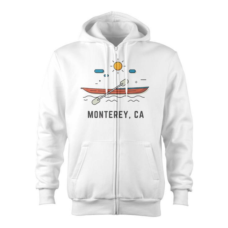 Monterey California Kayak Canoe Paddling Outdoor Zip Up Hoodie