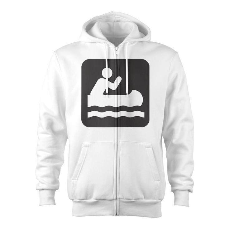 Outdoors Water Sports Canoe Canoeist Raglan Baseball Tee Zip Up Hoodie