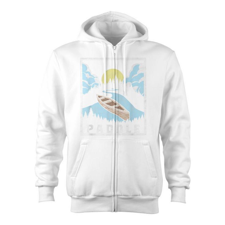 Paddle Retro Style Canoe & Outdoors Simple Canoeing Graphic Zip Up Hoodie