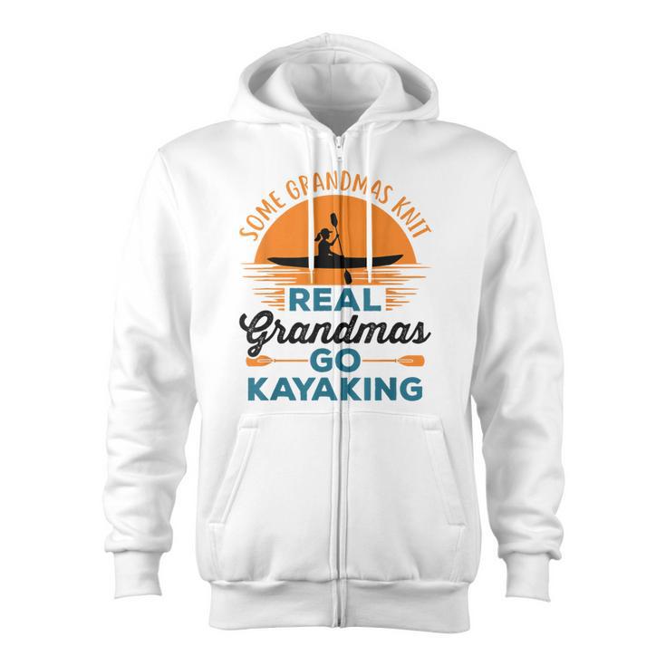 Real Grandmas Go Kayaking Yak Kayak Women Canoe Kayaker Zip Up Hoodie